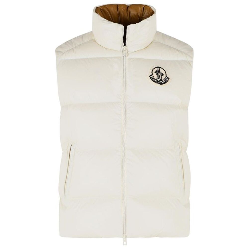 Moncler 'Belice' Padded Vest In Ivory White Polyamide Men